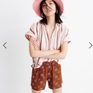 SOLD Madewell pull on shorts in warm paisley